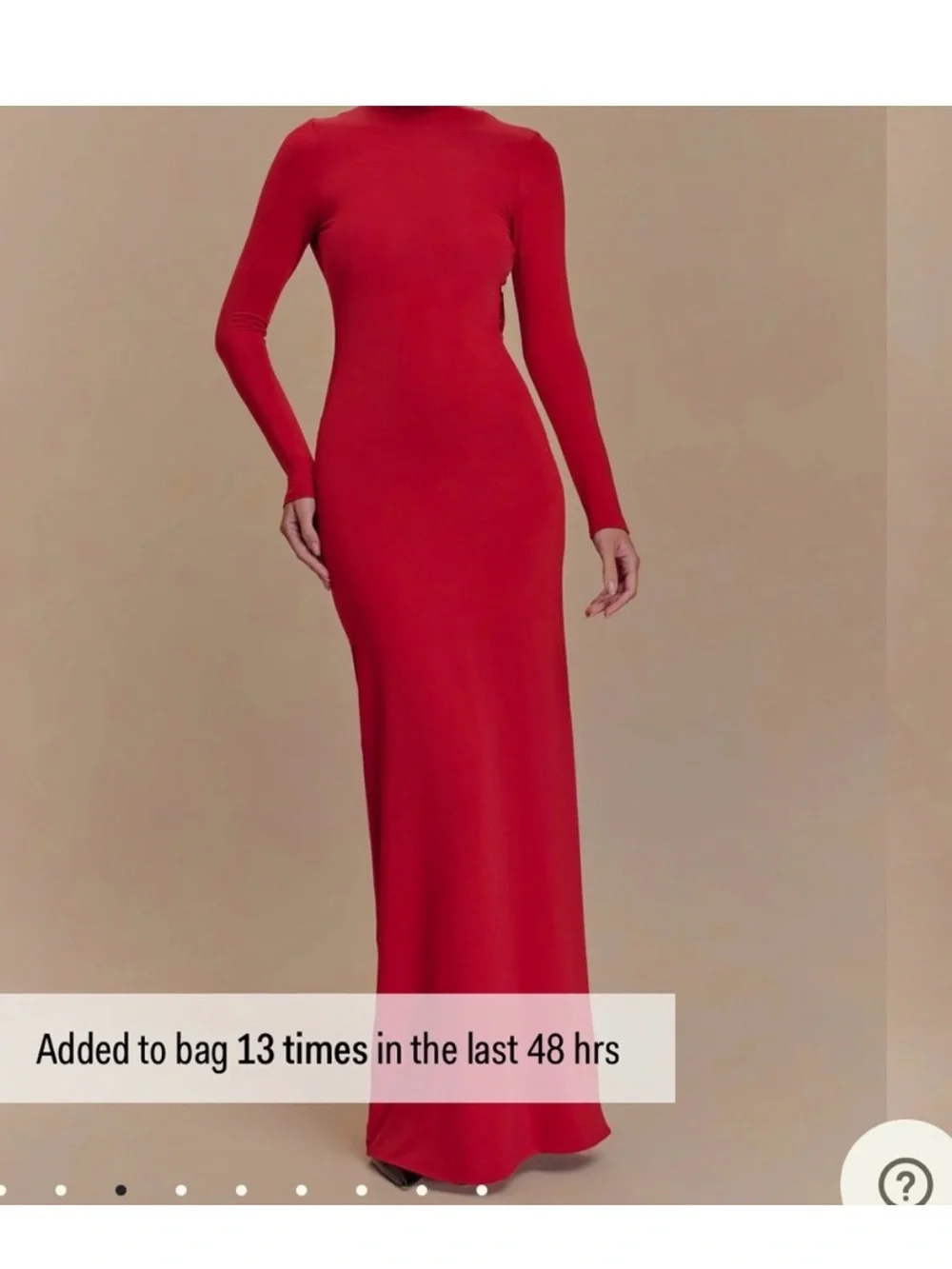 Meshki Red Long-Sleeve Backless Draped Maxi Dress